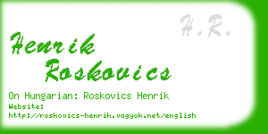 henrik roskovics business card